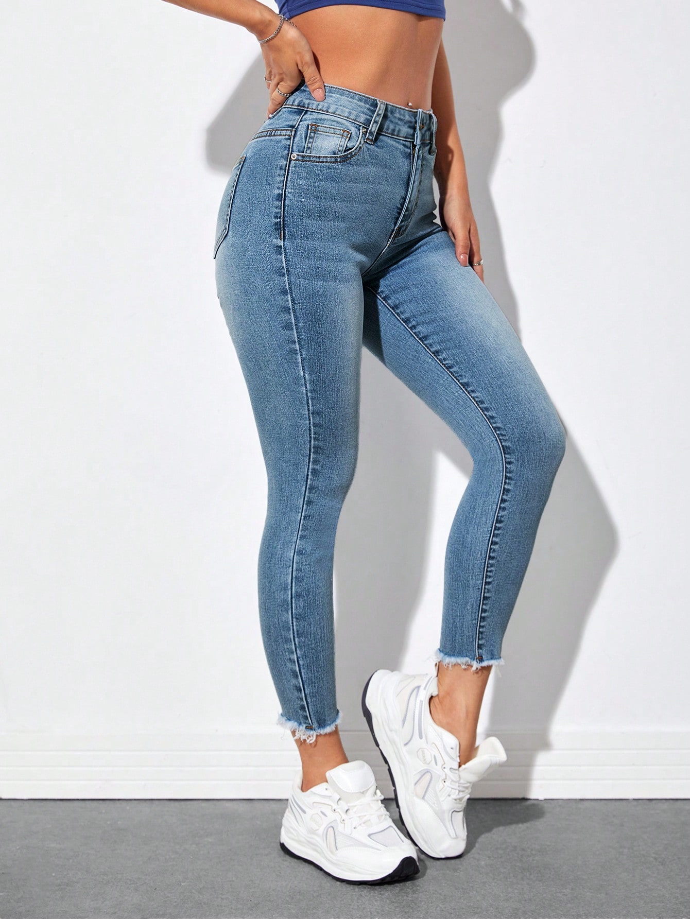High-waist skinny ankle jeans
