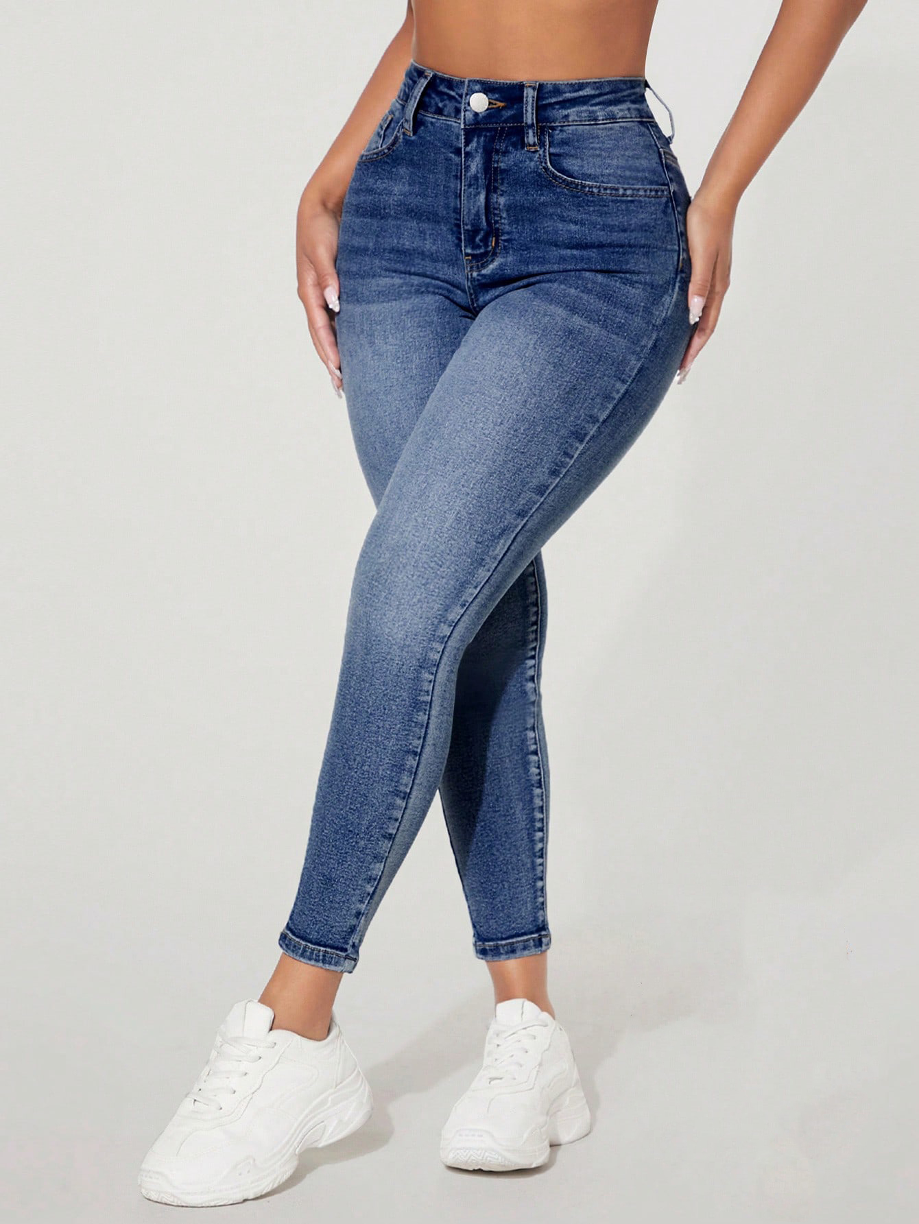 High-rise skinny jeans